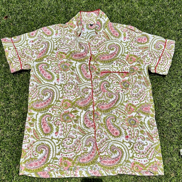 Sold on mercari Pajama Button down top and shorts set - Picture 3 of 6